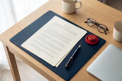 Employment contract on a desk next to a red Korean personal seal